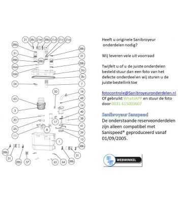 Sanibroyeur Onderdelen Sanibroyeur Sanispeed